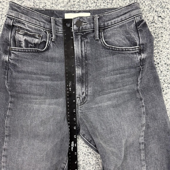 MOTHER Jeans Womens 27 Black The Half-Pipe Flood High Rise Cropped Wide Leg USA - Picture 7 of 16